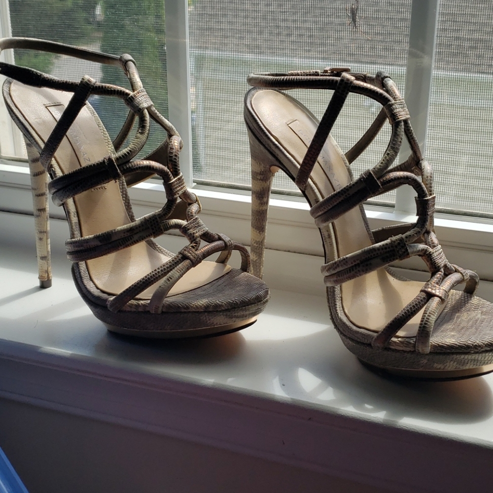 Bcbg snake print high heels
